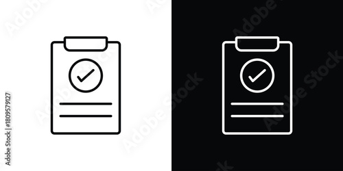 Result icon eps. thin, line, outline and stroke style set