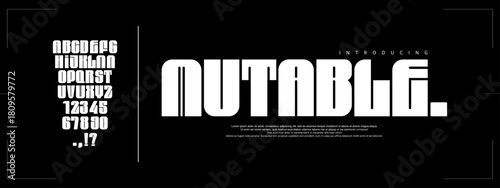 Mutable is a modern futuristic display font featuring bold geometric shapes and ultra-extended letterforms. Its strong, modular construction makes it perfect for headlines, posters, branding, electron