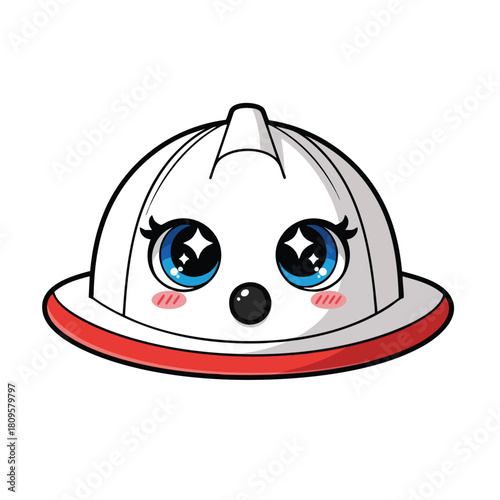 Kawaii Cartoon Fire Helmet Mascot