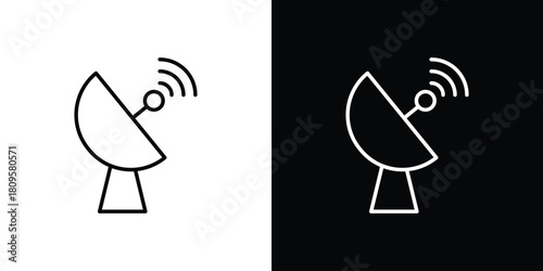 Satellite dish icon eps. thin, line, outline and stroke style set