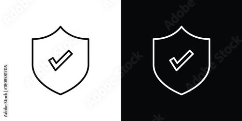 Security icon eps. thin, line, outline and stroke style set