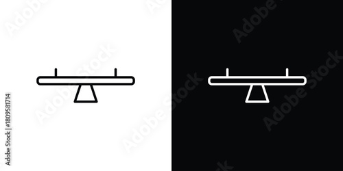 Seesaw icon eps. thin, line, outline and stroke style set