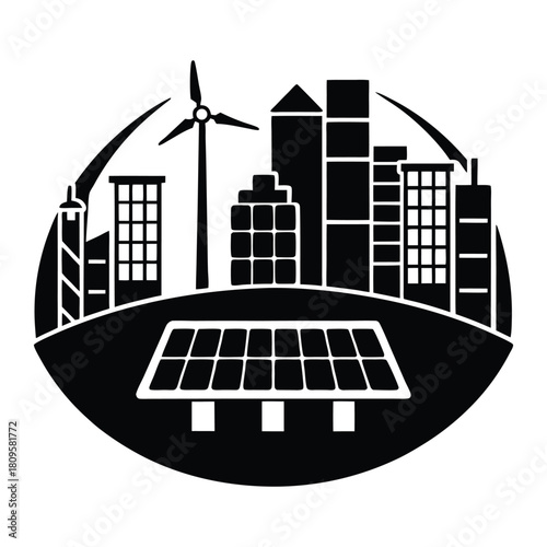 illustration of a house with solar panels