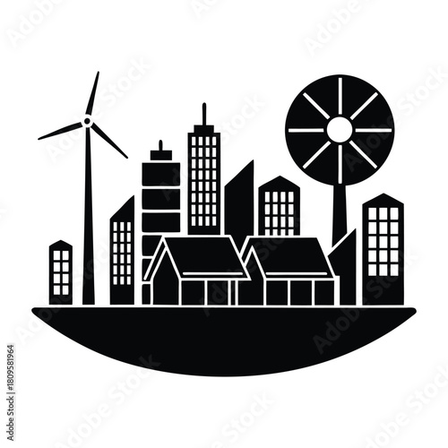 illustration of a house with solar panels