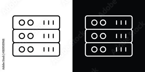 Server rack icon eps. thin, line, outline and stroke style set