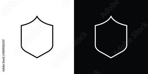 Shield icon eps. thin, line, outline and stroke style set