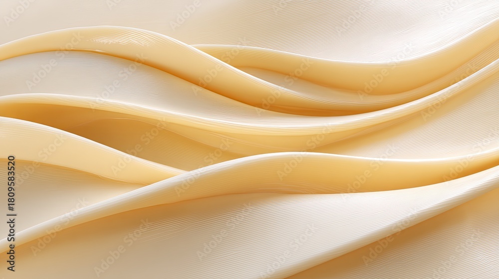 Obraz premium Soft and Flowing Fabric Texture in Cream Color with Gentle Waves and Elegant Drapes for Backgrounds, Patterns, and Design Elements