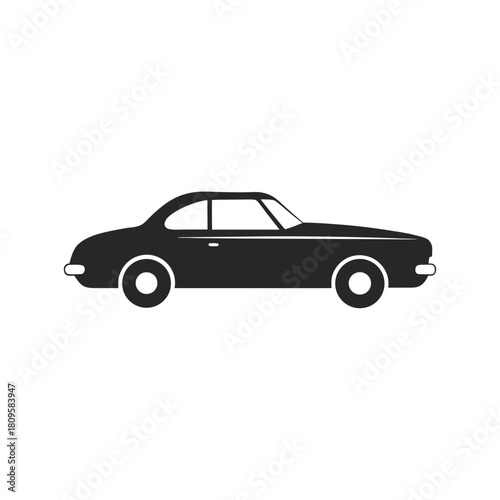 Classic coupe automobile silhouette isolated on a white background. vintage car.