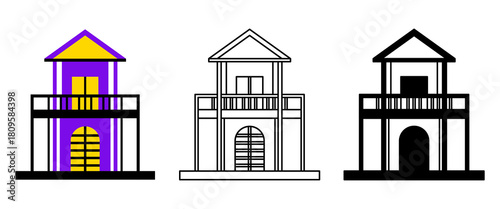 Modern flat vector illustration featuring a lifeguard tower