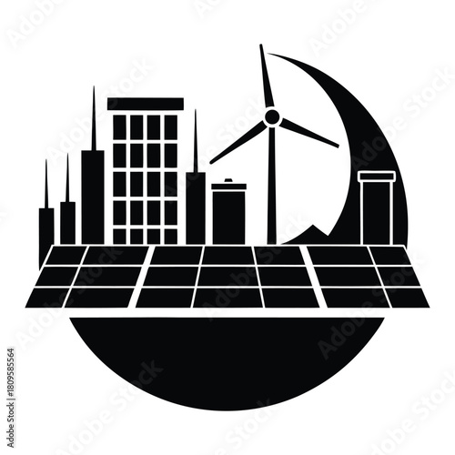 illustration of a house with solar panels