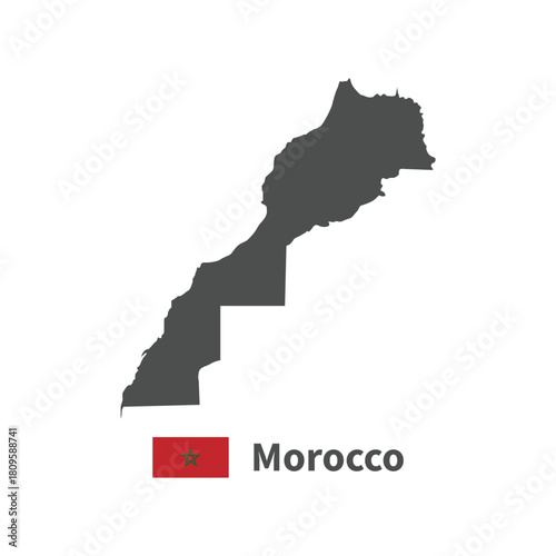 Morocco flag map illustration on white background