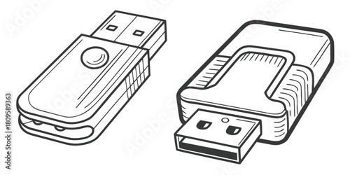 Two USB flash drives are shown side-by-side in a studio shot.