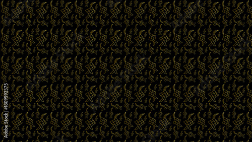 Seamless pattern of golden ketupat designs, ideal for festive backgrounds and textile prints