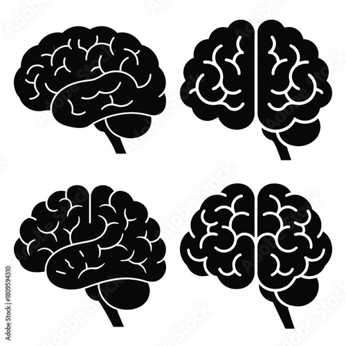 brain organ vector icons– simple hospital and medical safety symbols