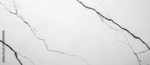 Elegant White Marble Background with Black Veins for Design Use