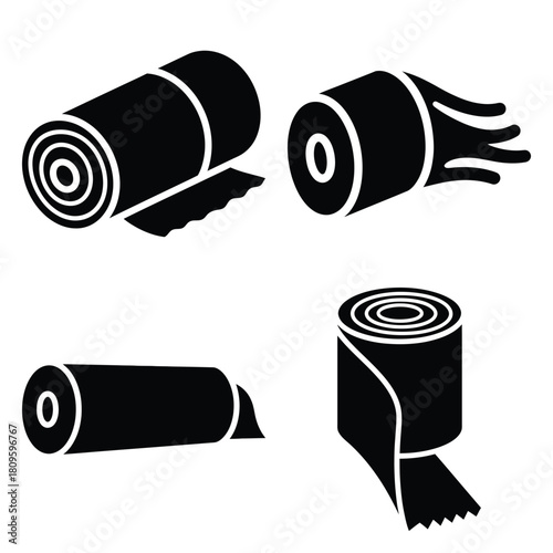 gauze roll vector icons– simple hospital and medical safety symbols