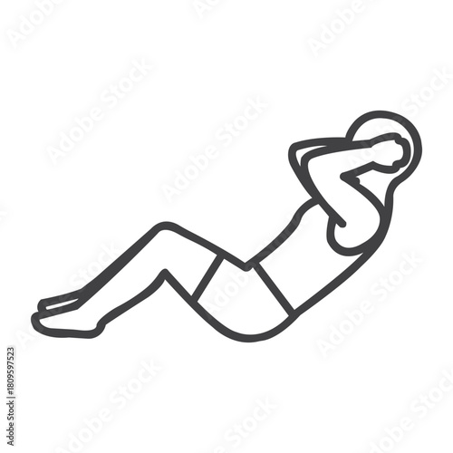 Embark on a journey of strength and wellness with core exercises a black outline illustration that represents fitness