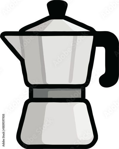 Brewing tradition with an Italian stovetop espresso maker, a classic design for coffee lovers, perfect for a rich, aromatic morning coffee ritual