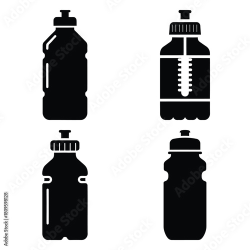 hydration bottle vector icons– simple hospital and medical safety symbols