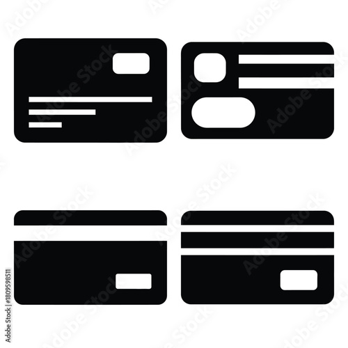 insurance card vector icons– simple hospital and medical safety symbols