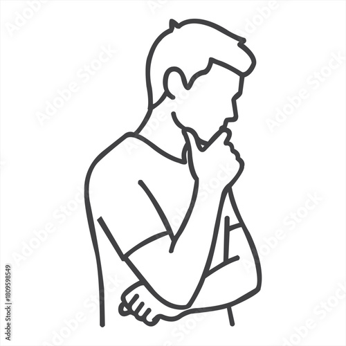 A thoughtful man pondering a solution to a complex problem engrossed in deep thought and contemplation captured in a