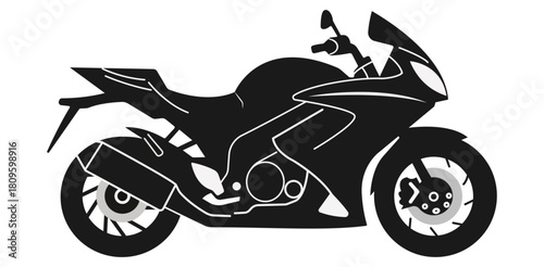 Adrenaline fueled freedom a sleek motorcycle embodies speed and independence on the open road Bold minimalist black and