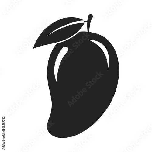 A single ripe mango depicted as a classic icon for tropical sweetness and summery indulgence with a clean minimalist