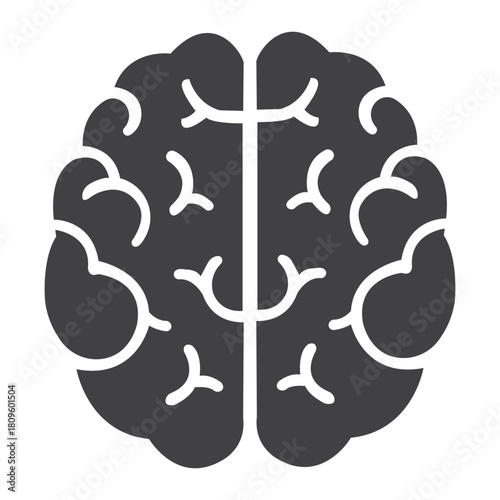 A stylized brain illustration symbolizing human intelligence and cognitive function on a clean minimalist background and