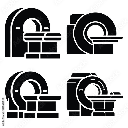mri scanner vector icons– simple hospital and medical safety symbols
