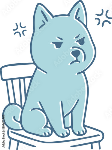 イライラしているペットの犬のイラスト
Illustration of an irritated pet dog