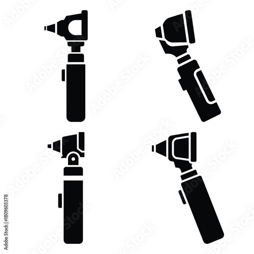 otoscope minimal flat vector icons– simple hospital and medical safety symbols