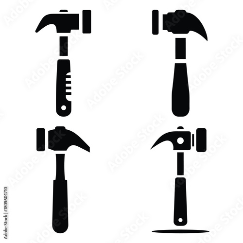 reflex hammer vector icons– simple hospital and medical safety symbols