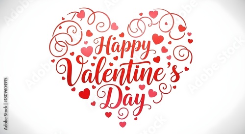 Elegant happy valentines day heart design with swirls