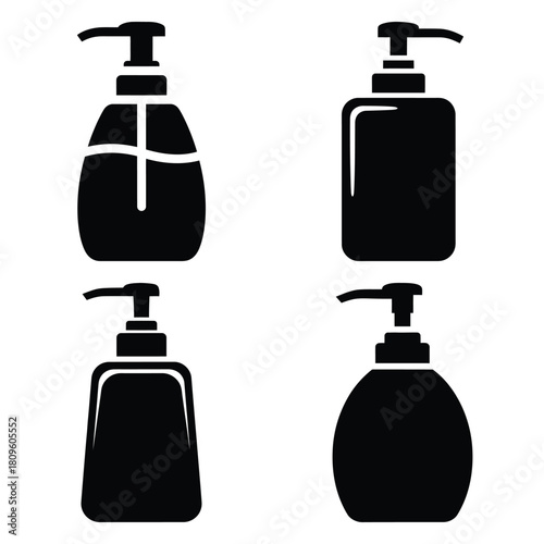 soap dispenser vector icons– simple hospital and medical safety symbols