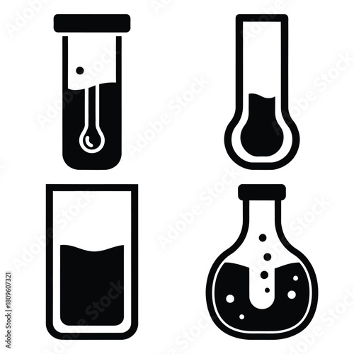 urine sample vector icons– simple hospital and medical safety symbols