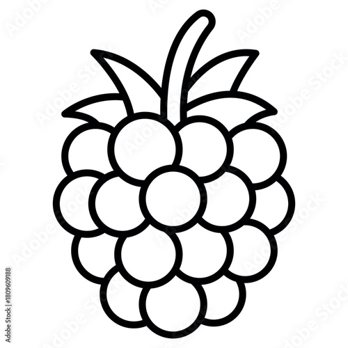 Blackberry Fruit Icon Template – Fresh Fruit Minimal Flat Vector Design