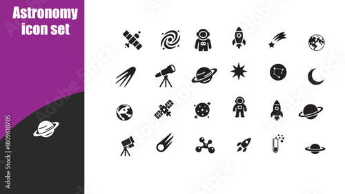 Astronomy icon set.