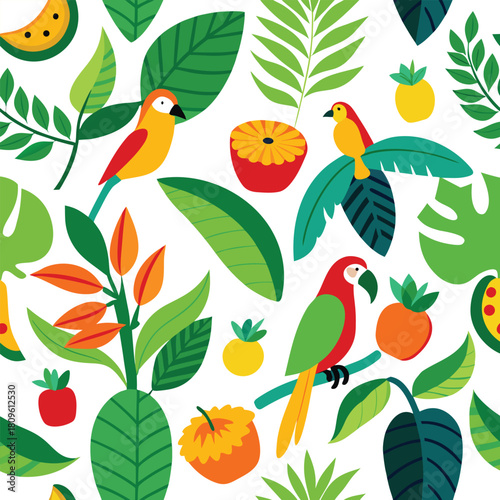 Maximalist jungle lightscape pattern with glowing plants