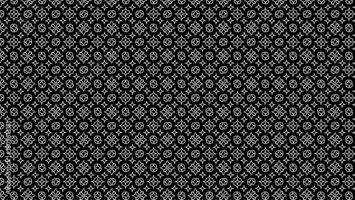 Elegant monochrome abstract background featuring a seamless repeating geometric pattern of intricate circles and stars, a classic ornamental vector design