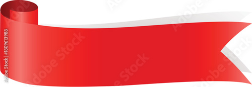 red ribbon with blank label