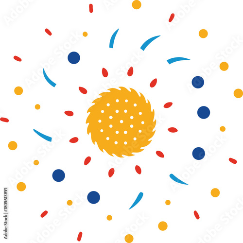 Maximalist prism forest pattern with rainbow transparency