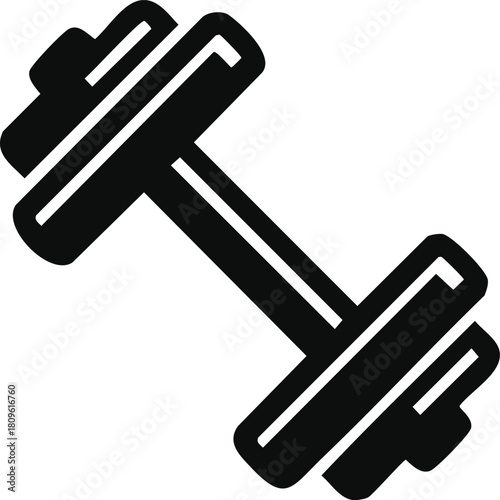 A black dumbbell, a symbol of strength, fitness, and determination for weightlifting and exercise