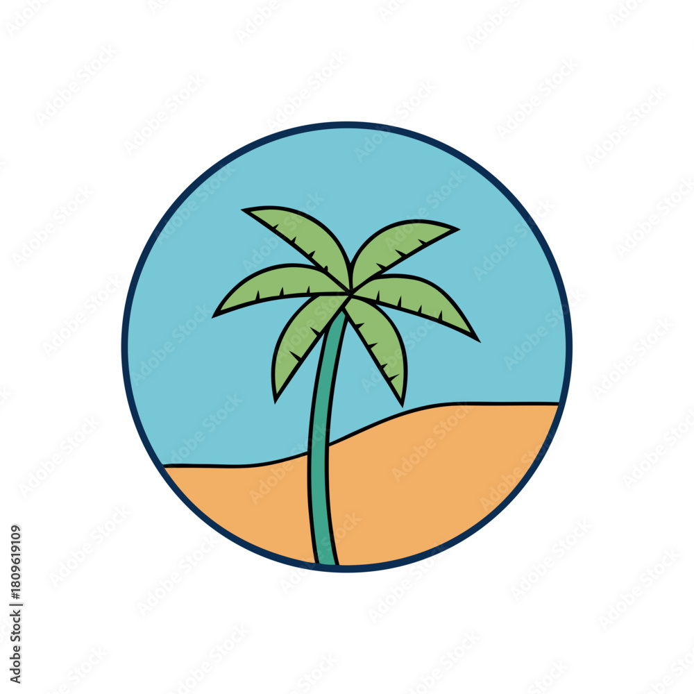 Fototapeta premium tropical island with palm trees