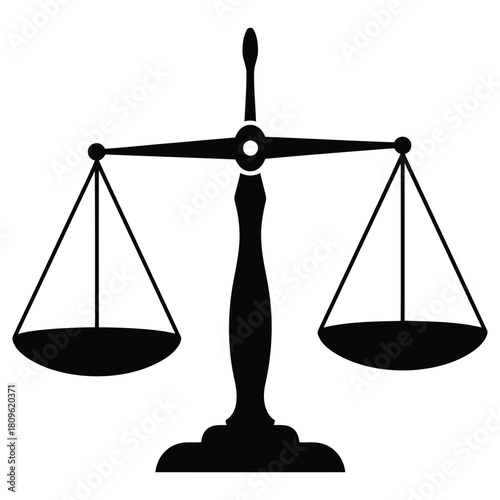 Scales of justice icon for legal representation, symbolizing fairness and balance in law, ideal for legal firms, government, and justice themes