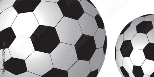 Black and white hand-drawn soccer ball doodle icon. Outline drawing, soccer ball outline clipart symbol.