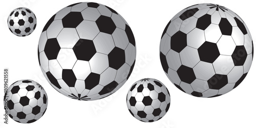 Black and white hand-drawn soccer ball doodle icon. vector illustration.