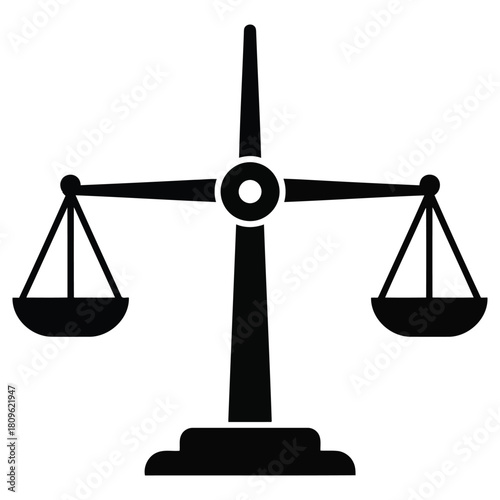 Symbol of justice representing fairness and balance in law, use this icon to represent legal services and ethical business practices