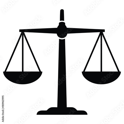Sleek scales of justice representing legal equality, unbiased decisions, and fairness in law, perfect for legal firms and educational materials