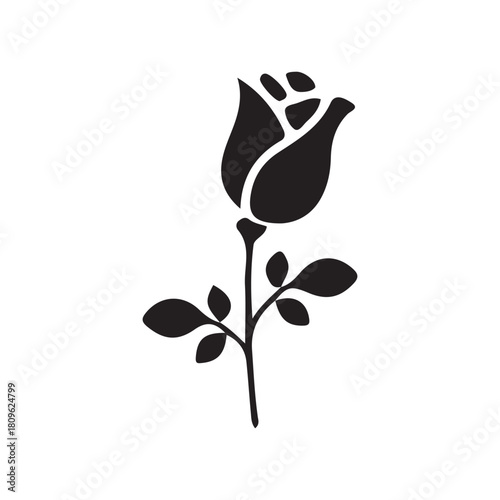 Rose Flower bBlack Icon Victor-2