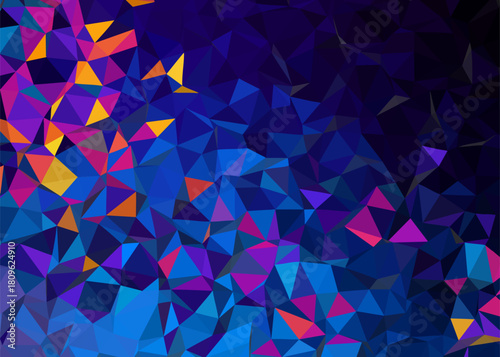 Abstract geometric background with pastel polygonal mosaic pattern and soft gradient light effect